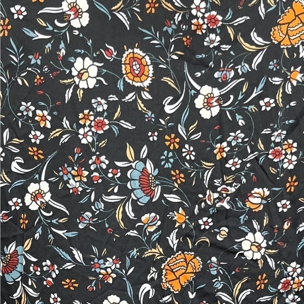 DALIA Macphee Floral Pleated Long Sleeve Midi Dress Black‎ Size 3x New - Picture 8 of 15
